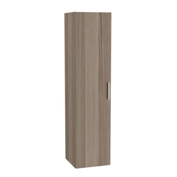 Mobile bagno alto effetto legno con anta e maniglia.