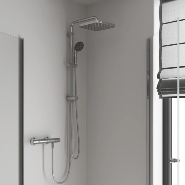 Grohe QuickFix Vitalio Start 250 Cube set doccia con soffione e doccetta, montaggio a parete.
