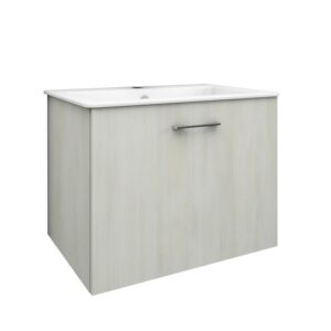 t.b.t. Mobile bagno sospeso con lavabo bianco.