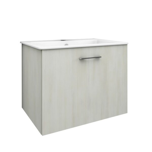 t.b.t. Mobile bagno sospeso con lavabo bianco.