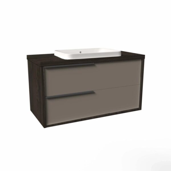 Mobile bagno base lavabo sospesa Kora H65xL101xP46 cm Olmo Caffè Tortora