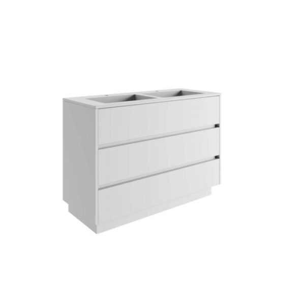 Mobile bagno base a terra Barrio 2 vasche h.87,5 p.51 l.121 cm bianco