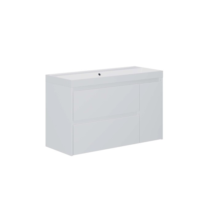 Mobile bagno base lavabo sospeso Savini 100 cm bianco