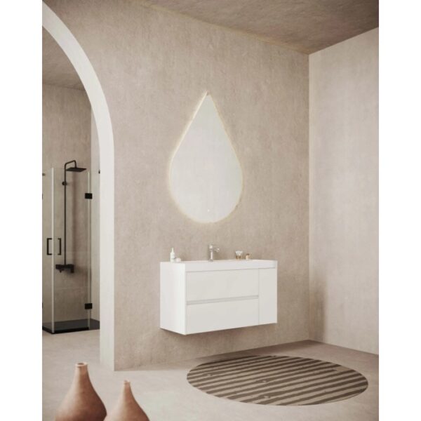 Mobile bagno base lavabo sospeso Savini 100 cm bianco