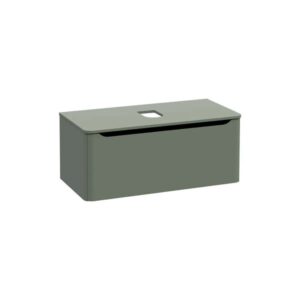 Mobile bagno base lavabo sospeso 1 cassetto Integra Round 100 cm matt green