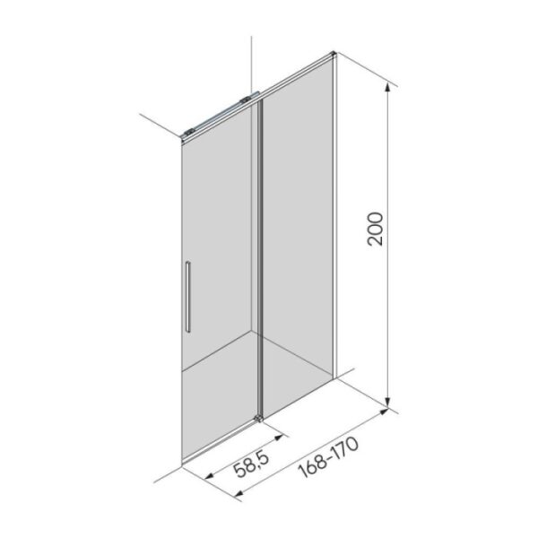 Porta doccia scorrevole Slim 168-170x200 cm oro spazzolato