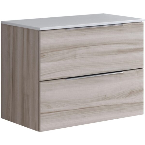Mobile bagno t.b.t. con due cassetti e piano bianco.
