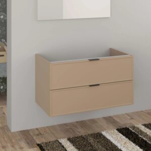 t.b.t. Mobile bagno sospeso beige con due cassetti.