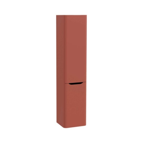 Mobile bagno colonna sospesa con portabiancheria Integra Round 40x180 cm terra