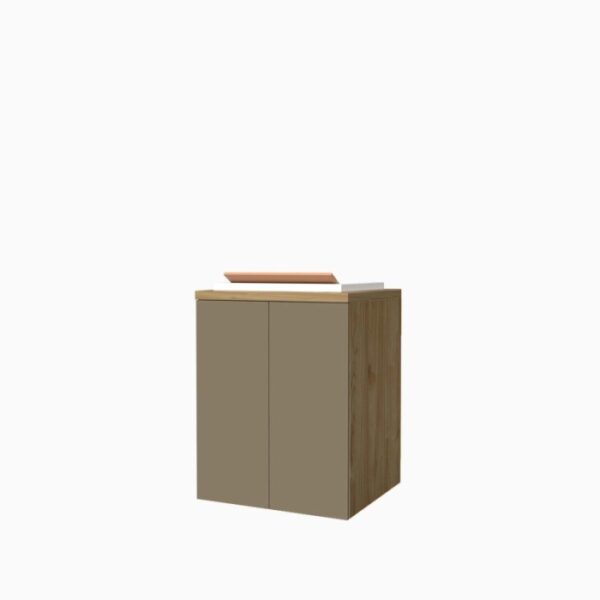Mobile lavatoio sospeso vasca termoformato H91xL71xP65 cm Noce Tortora