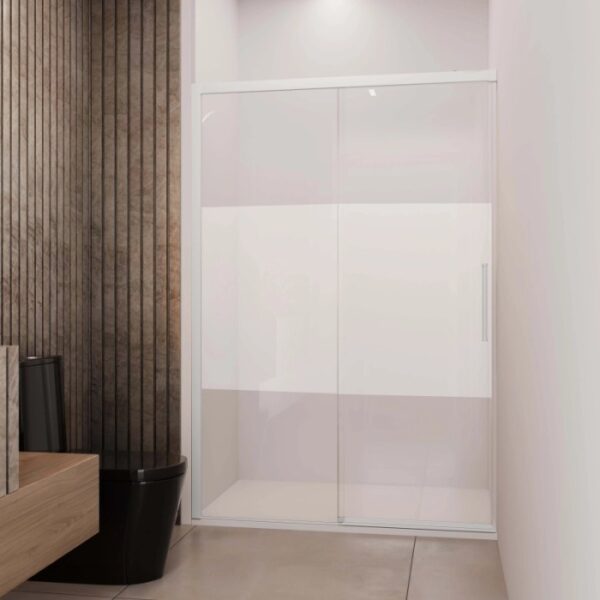 Porta scorrevole sx doccia Lux 107/110 cm bianco opaco
