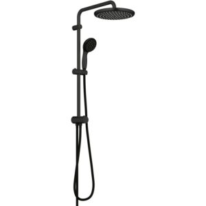 Sistema doccia Grohe QuickFix Vitalio Start 250 Flex nero opaco con soffione e doccetta.