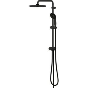 Sistema doccia Grohe QuickFix Vitalio Start 250 Flex nero opaco con soffione e doccetta.