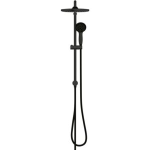 Sistema doccia nero Grohe QuickFix Vitalio Start 250 Flex con soffione e doccetta.