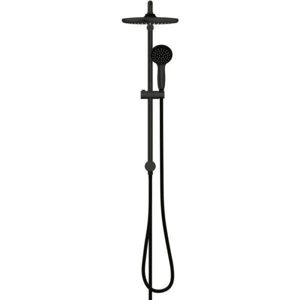 Sistema doccia nero Grohe QuickFix Vitalio Start 250 Flex con soffione e doccetta.