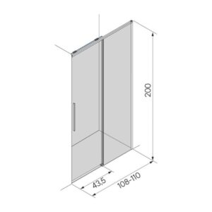 Porta doccia scorrevole Slim 108-110x200 cm oro spazzolato
