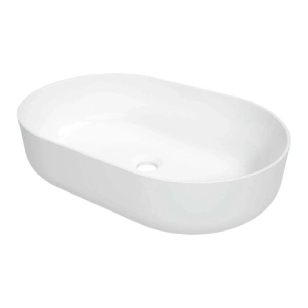Lavabo da appoggio ovale in ceramica Pálpite Idrostile 580x140 mm Bianco