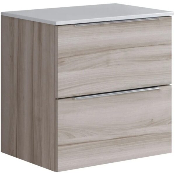 Mobile bagno t.b.t. con due cassetti e piano bianco.