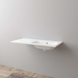 Lavabo bianco t.b.t. della categoria Lavandini, montato a parete.
