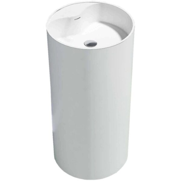 Lavabo a colonna cilindrico t.b.t. bianco.