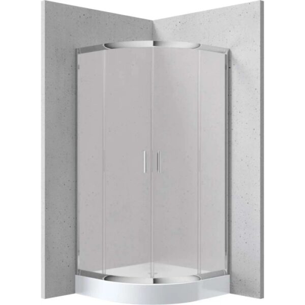 Box doccia semicircolare con piatto Idrostile Juraguá 80x80cm cromo