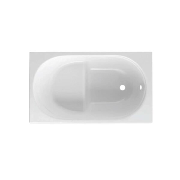 Guscio per vasca rettangolare Rubino con seduta 120x70 cm bianco