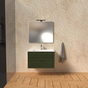 Mobile bagno base lavabo sospesa bugnata H51xL81xP46 cm Verde Opale