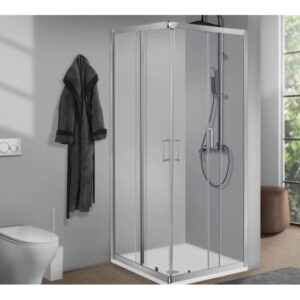 Box Doccia quadrato 68-80cm cromo vetri trasparenti Kamelie