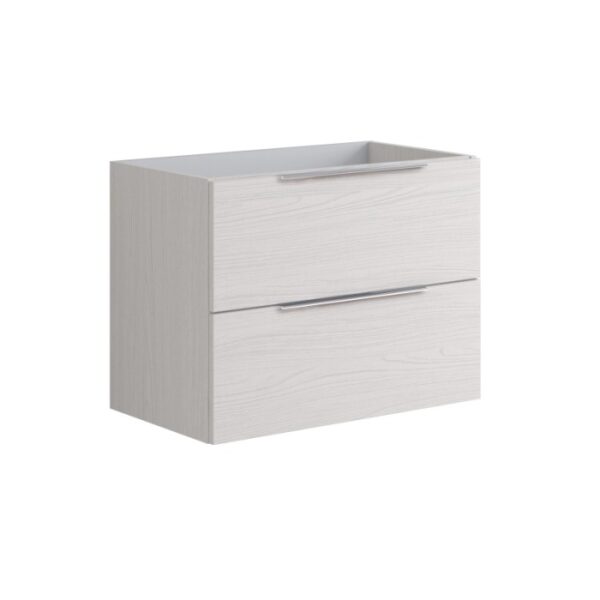 t.b.t. Mobile bagno bianco con due cassetti e maniglie.
