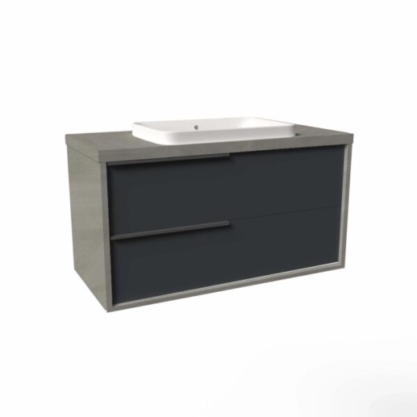Mobile bagno base lavabo sospesa Kora H65xL101xP46 cm Grigio Grafite