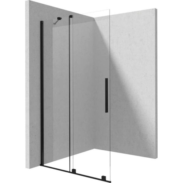 Parete doccia scorrevole Cabaiguán Idrostile 1400x1950 mm nero
