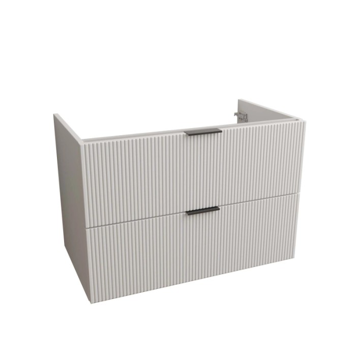 Mobile bagno sospeso t.b.t. con due cassetti e frontale a coste.
