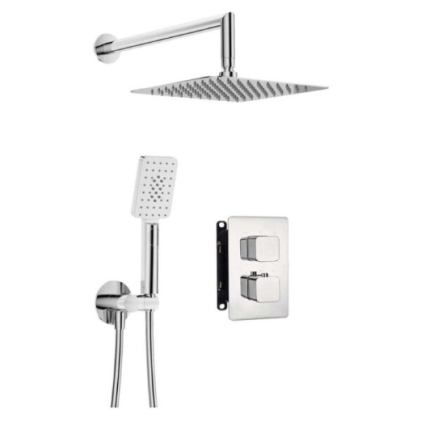 Set doccia termostatico incasso Idrostile box 300x300 mm cromo