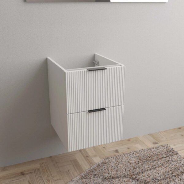 t.b.t. Mobile bagno sospeso con due cassetti e frontale scanalato.