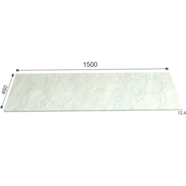 t.b.t. Mensola lavabo effetto marmo, dimensioni: 1500x460 mm.