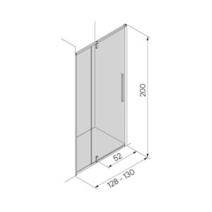 Porta doccia Pivot Slim 128-130x200 cm oro rosa