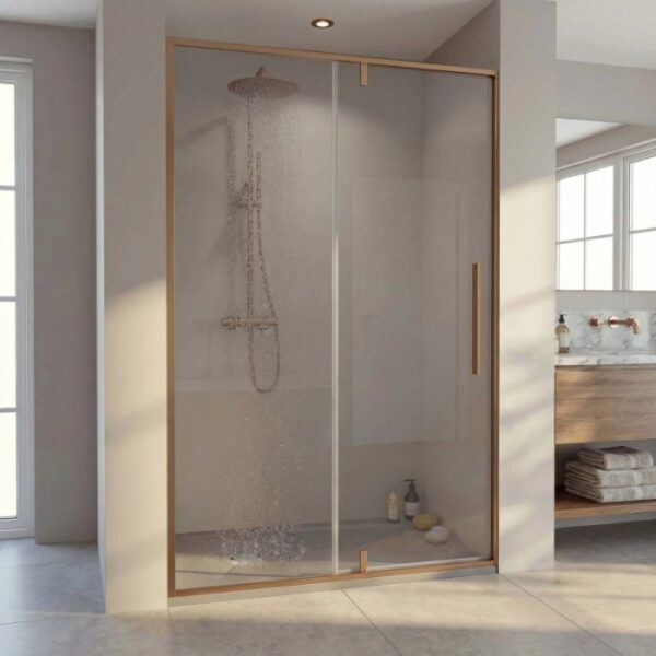 Porta doccia Pivot Slim 128-130x200 cm oro rosa