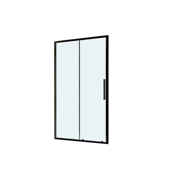 Porta scorrevole doccia a 2 ante estensione cm 137-141 nero trasparente