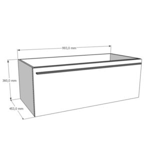 t.b.t. Mobile lavabo per arredo bagno, dimensioni: 993x360x453mm.