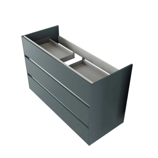 t.b.t. Mobile bagno grigio con tre cassetti.