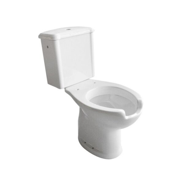 WC monoblocco t.b.t. bianco con brida aperta.
