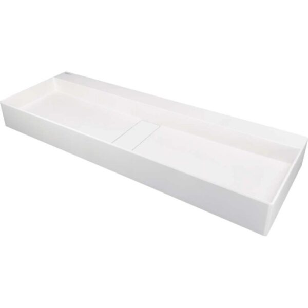 Lavabo appoggio rett Placetas Idrostile copripiletta 400x120 mm Alabastro