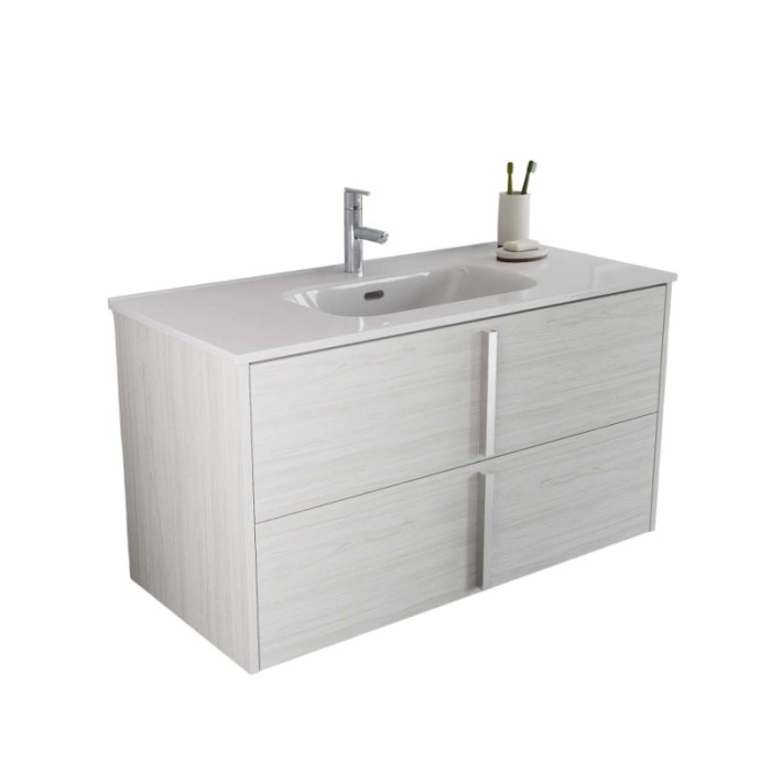 Mobile bagno base lavabo sospesa Ika 101 2/C olmo creme 101x46 cm