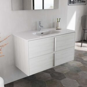 Mobile bagno base lavabo sospesa Ika 101 2/C olmo creme 101x46 cm