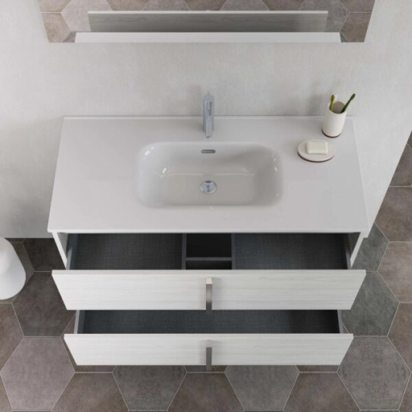 Mobile bagno base lavabo sospesa Ika 101 2/C olmo creme 101x46 cm
