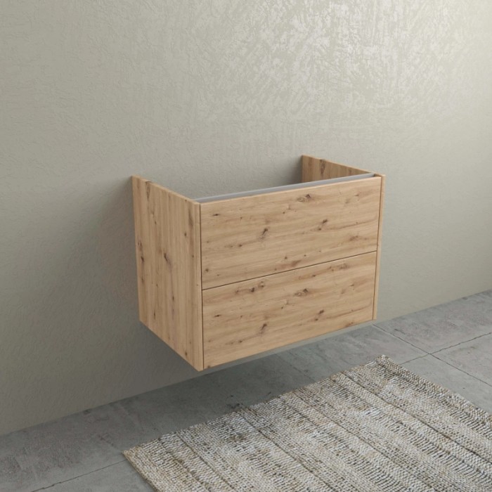 Mobile bagno sospeso effetto legno.