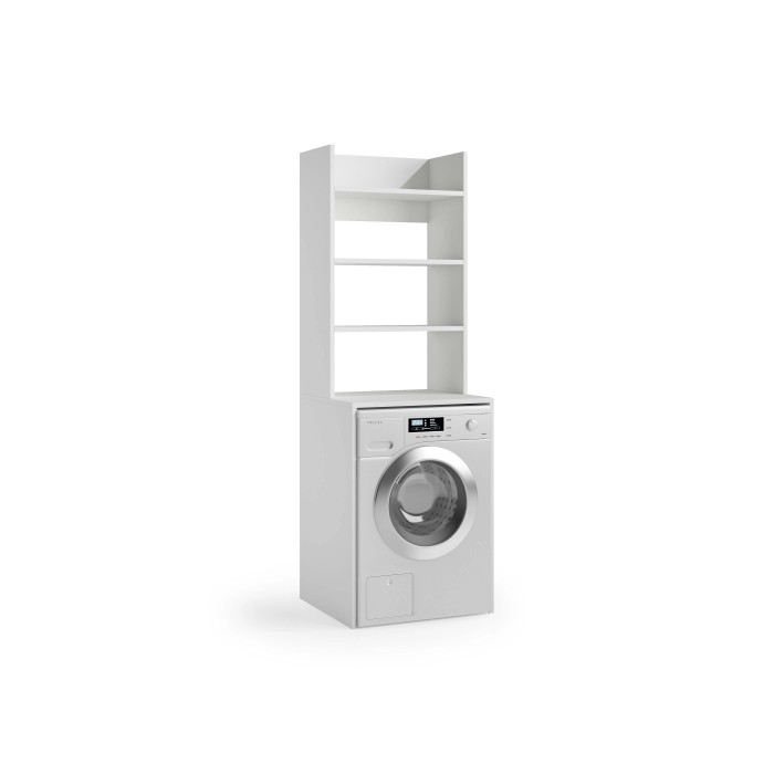 Mobile lavatrice e asciugatrice 2 ripiani 65x58x195 cm bianco