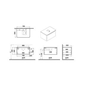 Mobile bagno base lavabo sospeso 1 cassetto Integra Round 80 cm matt green