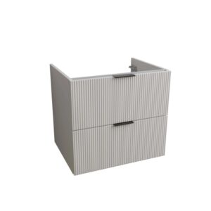 t.b.t. Mobile bagno sospeso con due cassetti e maniglie nere.