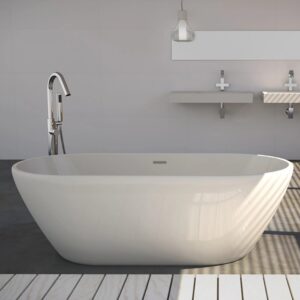 Vasca freestanding t.b.t. bianca, forma ovale. Design bagno moderno.